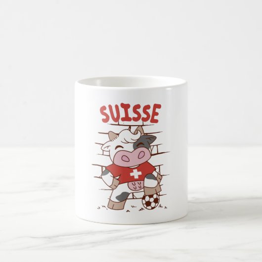 Swiss Soccer Cow Football Fan Switzerland Flag Kaffeetasse (Mittel)