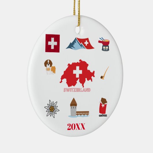 Swiss Souvenir Combo Keramik Ornament (Rechts)