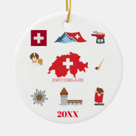 Swiss Souvenir Combo Keramik Ornament