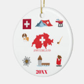 Swiss Souvenir Combo Keramik Ornament (Links)