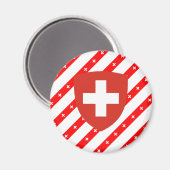 Swiss Stripes Flag Magnet (Vorderseite/Rückseite)