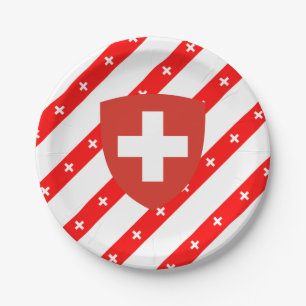 Swiss Stripes Flag Pappteller