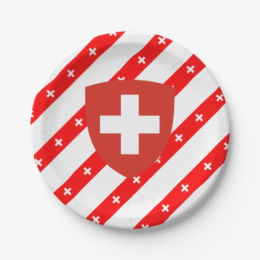 Swiss Stripes Flag Pappteller (Vorderseite)