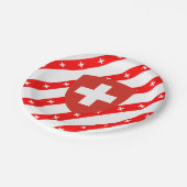 Swiss Stripes Flag Pappteller (Schrägansicht)
