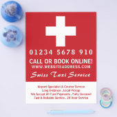 Swiss Taxi Firm Flag with Price List Flyer (Einzeln)