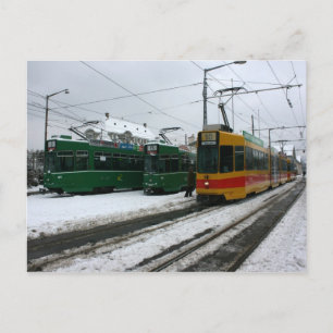Swiss Trams am BVB Basel Depot, Schweiz Postkarte