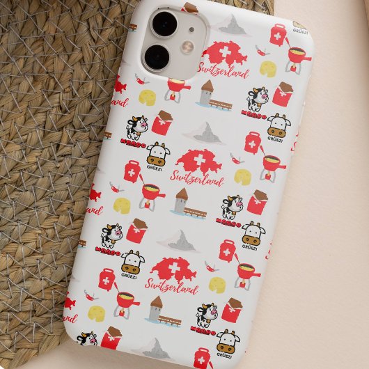 Swiss Travel Icons | Clip Art Pattern Case-Mate iPhone Hülle