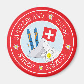 Swiss Travel Souvenir Red Kühlschrank Magnet (Vorne)
