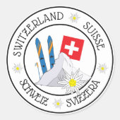 Swiss Travel White Round Stickers (Vorderseite)
