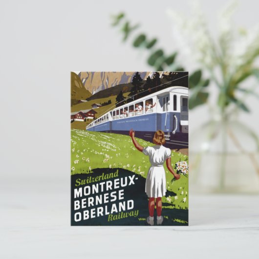 Swiss Vintage Travel Poster - Wiederherstellung Postkarte (Stehend Vorderseite)