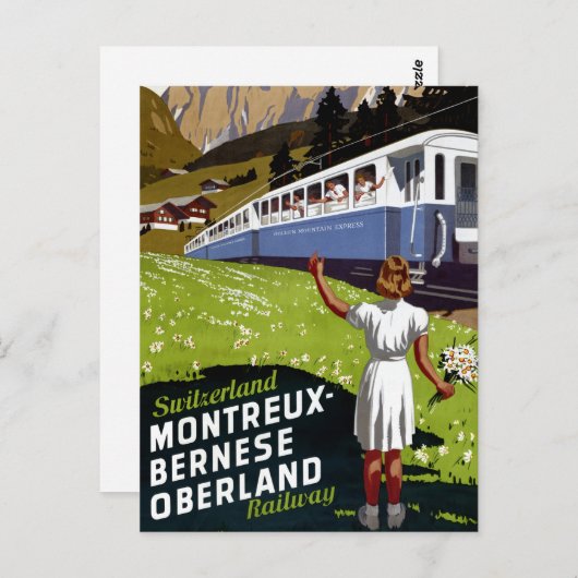 Swiss Vintage Travel Poster - Wiederherstellung Postkarte (Vorne/Hinten)