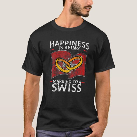 Swiss Wedding Switzerland Confederation Roots Flag T-Shirt (Vorderseite)