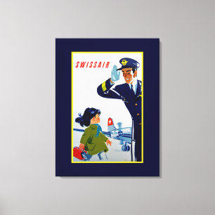 Swissair Little Girl - L Leinwanddruck