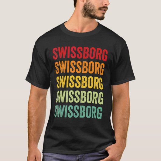 Swissborg Krypto Regenbogen Textdesign T-Shirt (Vorderseite)