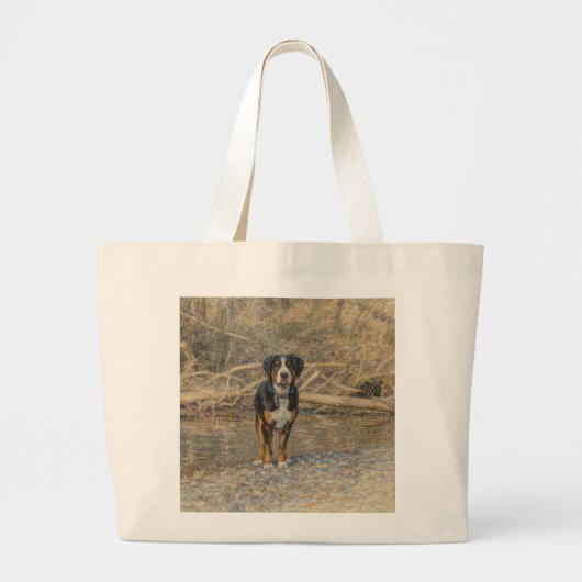 Swissy auf einer Wanderung große Tasche (Vorne)