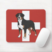 Swissy mit Schweizer Flagge-Mauspad Mousepad (Mit Mouse)