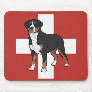 Swissy mit Schweizer Flagge-Mauspad Mousepad