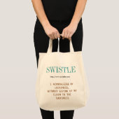 Swistle Blog-Slogan-Tasche, blaugrün und braun Tragetasche (Vorderseite (Produkt))