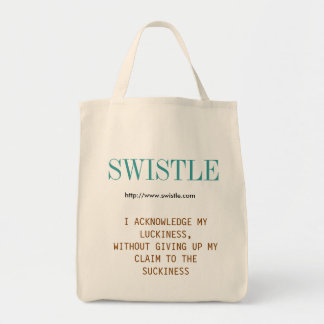 Swistle Blog-Slogan-Tasche, blaugrün und braun Tragetasche