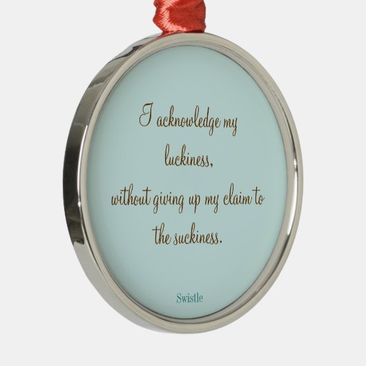 Swistle Slogan-Verzierung Silbernes Ornament (Rechts)