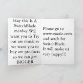 SwitchBlade Dankeskarte (Innenseite)