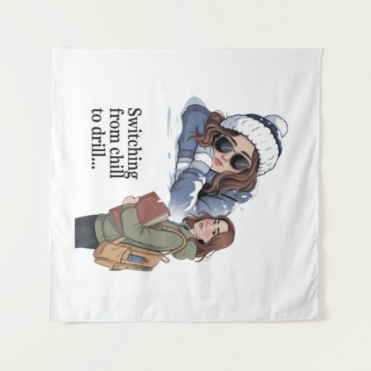 Switching from chill to drill wandteppich (Vorderseite (Horizontal))