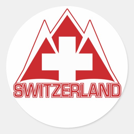 SWITZERLAND-Aufkleber Runder Aufkleber (Vorderseite)