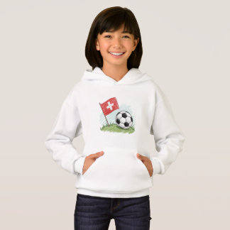 Switzerland flag and crayon-style soccer ball hoodie