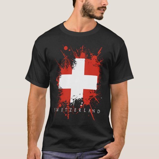 Switzerland Flag Bern Genf State Nationality T-Shirt (Vorderseite)