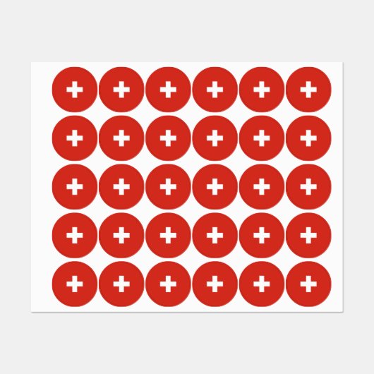 Switzerland flag etiketten (Blatt)