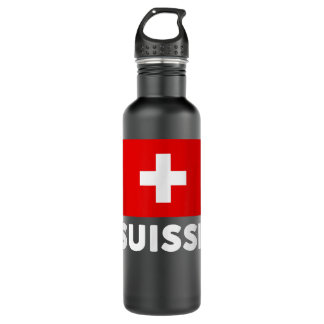 Switzerland Flag Suisse Swiss Schweiz White Red Edelstahlflasche