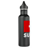 Switzerland Flag Suisse Swiss Schweiz White Red Edelstahlflasche (Links)