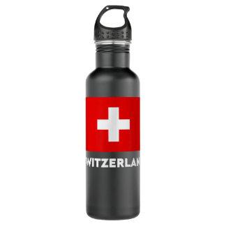 Switzerland Flag Suisse Swiss Schweiz White Red   Edelstahlflasche