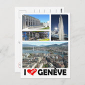 Switzerland - Geneva - Genève - I love - Postkarte (Vorne/Hinten)