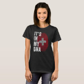 Switzerland It's In My DNA Cute Swiss Fingerprint  T-Shirt (Vorne ganz)