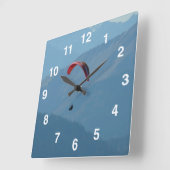 Switzerland Paraglider Quadratische Wanduhr (Winkel)