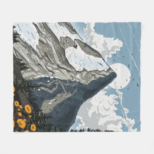 Switzerland Snow Capped Mountain Fleecedecke (Vorderseite (Horizontal))