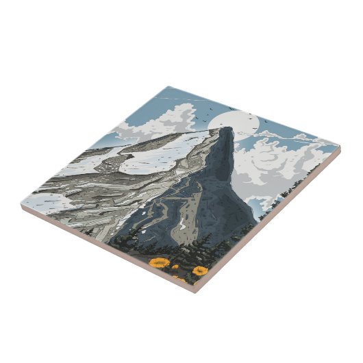 Switzerland Snow Capped Mountain Fliese (Seite)