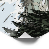 Switzerland Snow Capped Mountain Poster (Ecke)
