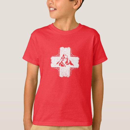 Switzerland T-Shirt - Swiss Flag Matterhorn (Vorderseite)