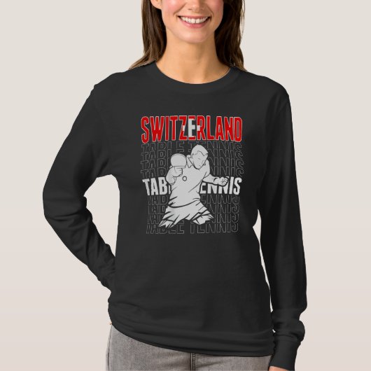 Switzerland Table Tennis Support Swiss Ping Pong T-Shirt (Vorderseite)