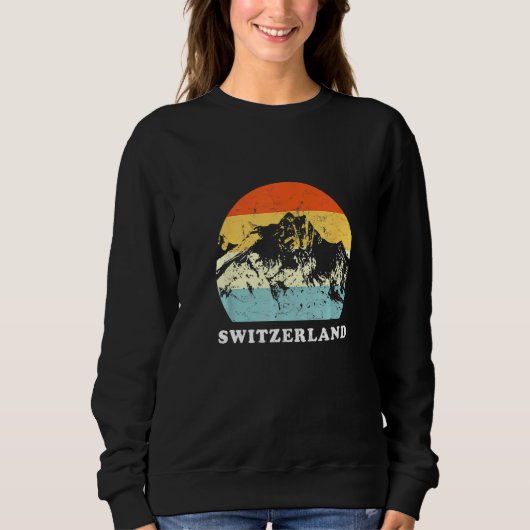 Switzerland Vintage Mountain  Vacation Sweatshirt (Vorderseite)