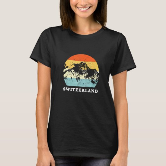 Switzerland Vintage Mountain  Vacation T-Shirt (Vorderseite)