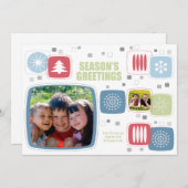 Swizzle Stick Weihnachtsfotokarte Personalisiert i Feiertagskarte (Vorne/Hinten)