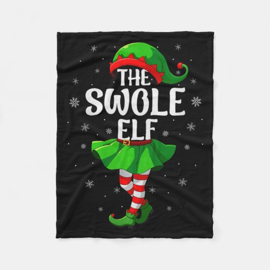 Swole Elf Christmas Girls Women Elf Squad Xmas Fam Fleecedecke (Vorderseite)