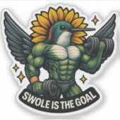 Swole ist der Goal Funny Hummingbird Sticker (Vorderseite)