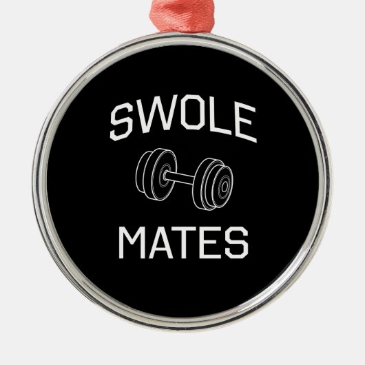 Swole Kameraden Silbernes Ornament (Vorne)