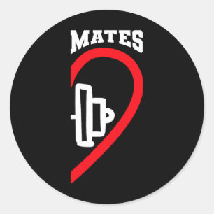 Swole Mates Niedlich Workout Matching Paare Valent Runder Aufkleber