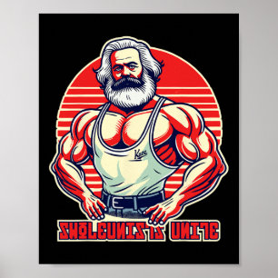 Swoleunists Unite Funny Communist Gym Bodybuilder Poster