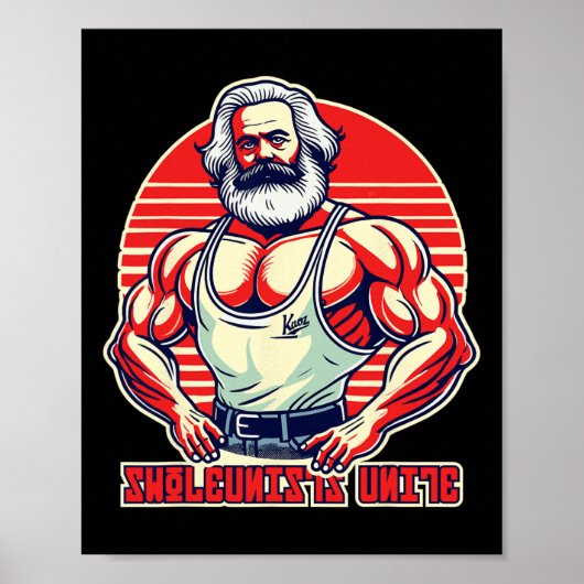Swoleunists Unite Funny Communist Gym Bodybuilder Poster (Vorne)